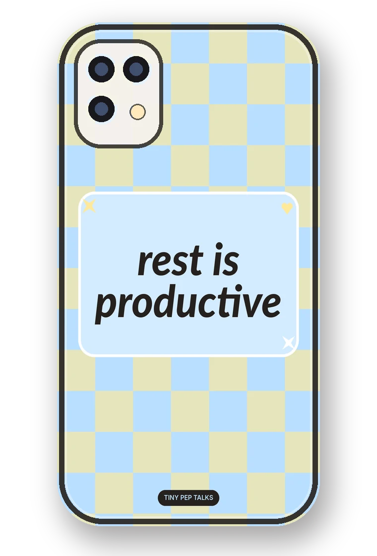 Rest Is Productive phone case mockup
